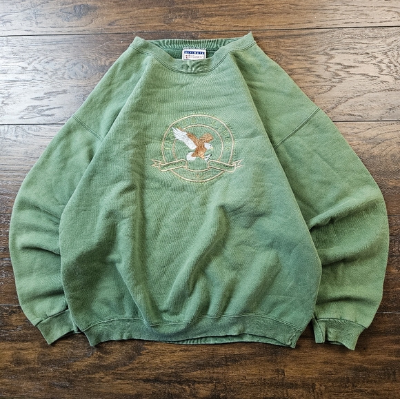 Vintage 90s Hanes Ultimate Cotton Sweatshirt Timber Ridge Outdoor Eagle Crewneck - Picture 5 of 8